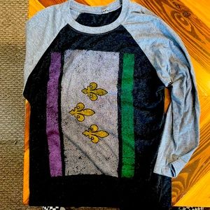 Mardi Gras Flag baseball tee